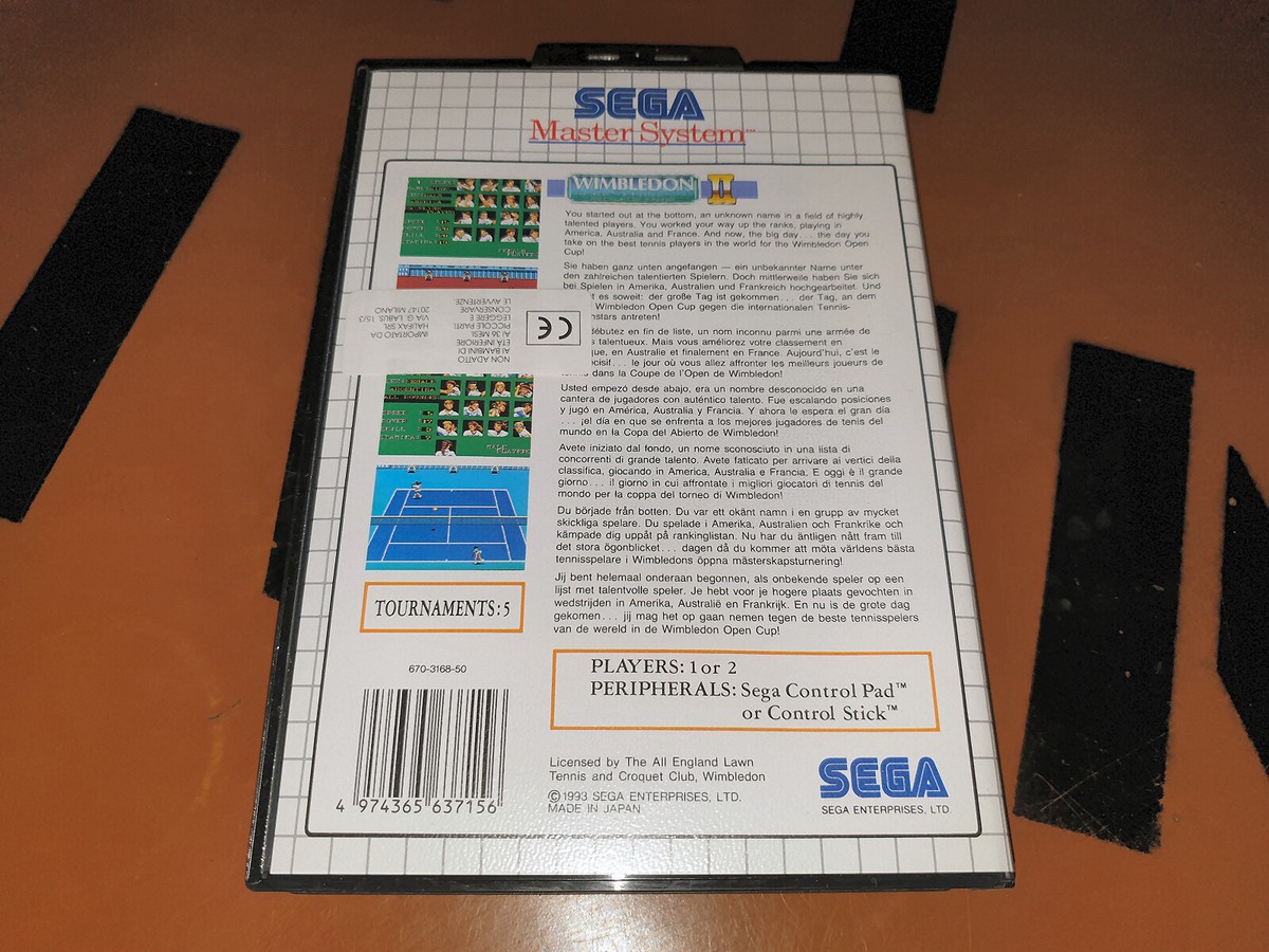 Wimbledon Sur Sega Master System – PAL – Très Bon état (Loose)