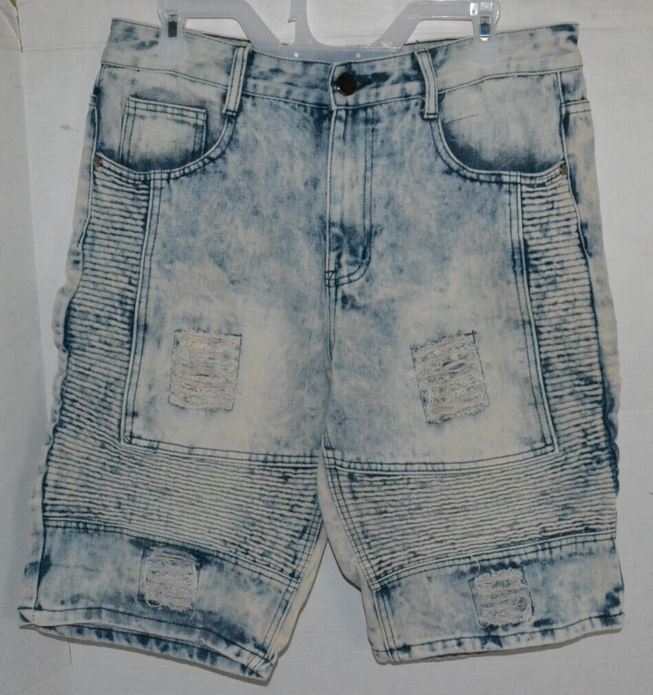 Seven Souls Jean Shorts Mens Size 34 Frayed Distressed Acid Wash