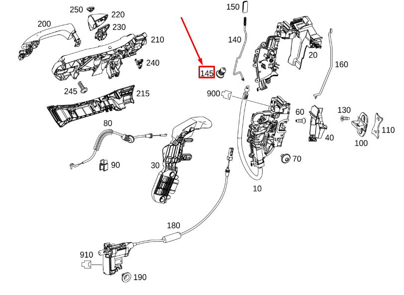 MERCEDES-BENZ S W222 Faltenbalg für Vordertürsicherungsstange A1667230094