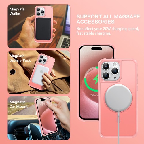 For iPhone 15 Pro Max 6.7" Magsafe Case 360° Rotating Ring Holder Magnetic Cover - Zdjęcie 30 z 58