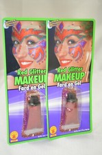 2X Red GLITTER MAKEUP Rubies Water Washable Halloween Costume New
