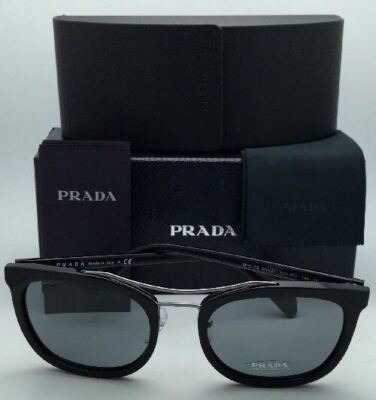 New PRADA Sunglasses SPR 17Q 1AB-3C2 55-21 Black & Gunmetal Frame