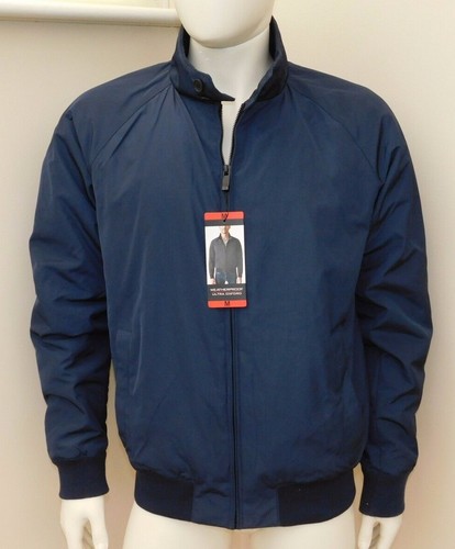 Weatherproof Men's ultra Oxford Harrington Bomber Jacket in New Army black/ blue - Picture 15 of 15