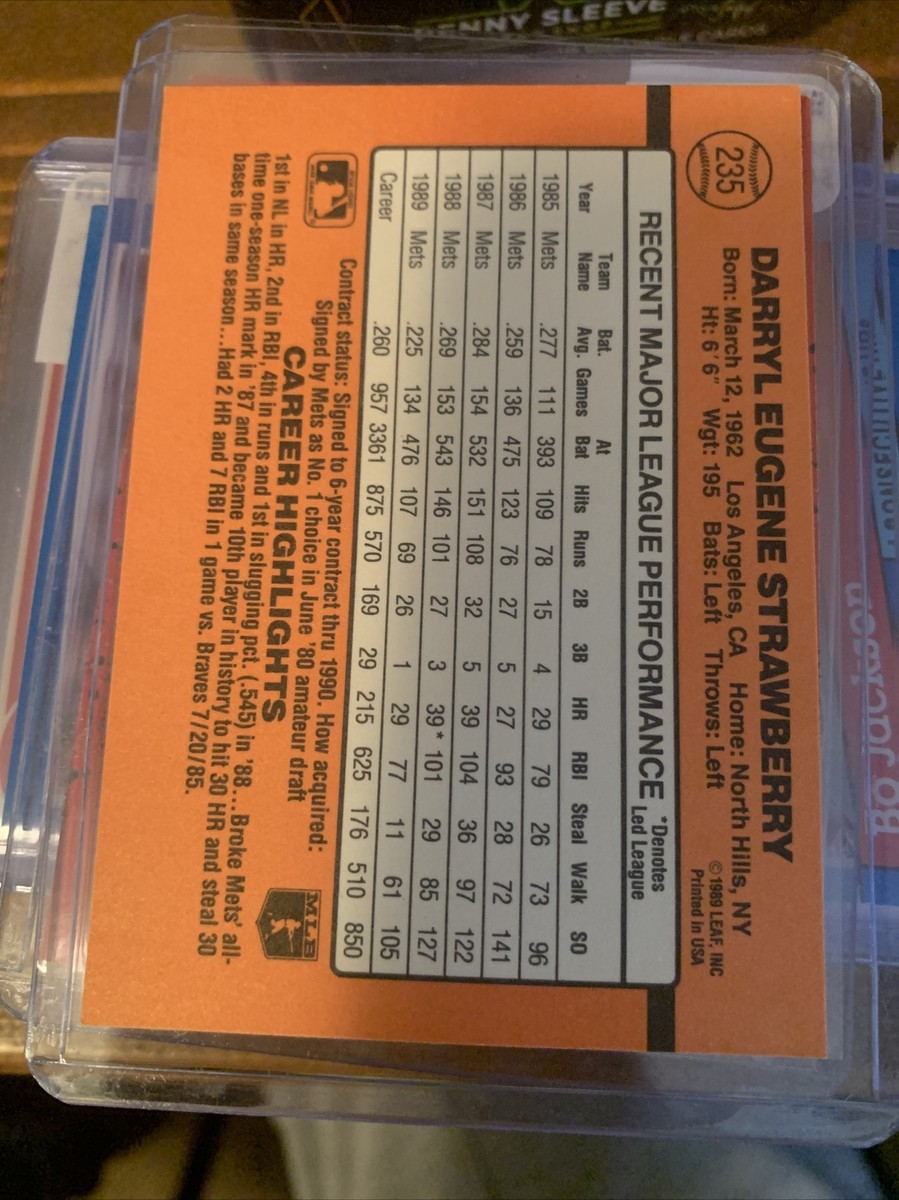 Darryl Strawberry Donruss 1990 #235 Double Error Card | eBay