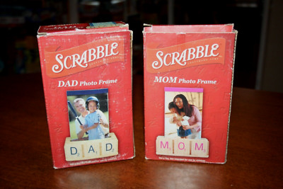 Scrabble Mom & Dad Photo Frames -Game Room Decor -Mother's Day Gift Hasbro 2006