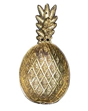 Brass Pineapple 9.75” Hanging Wall Decor or Trinket/Candy Dish Or Spoon Rest MCM