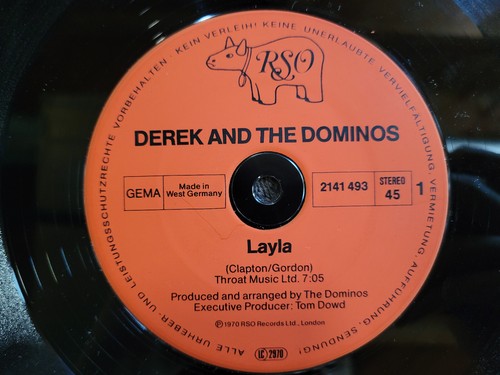 DEREK AND THE DOMINOS LAYLA GERMAN IMPORT GERMANY ERIC CLAPTON DOMINOES - Picture 2 of 3