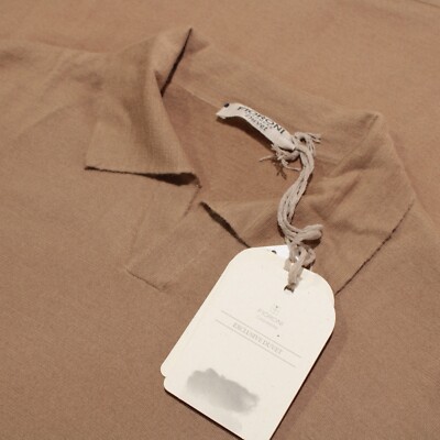 Fioroni NWT Collared Polo Sweater Size 56 2XL US In Light Brown Cashmere Duvet