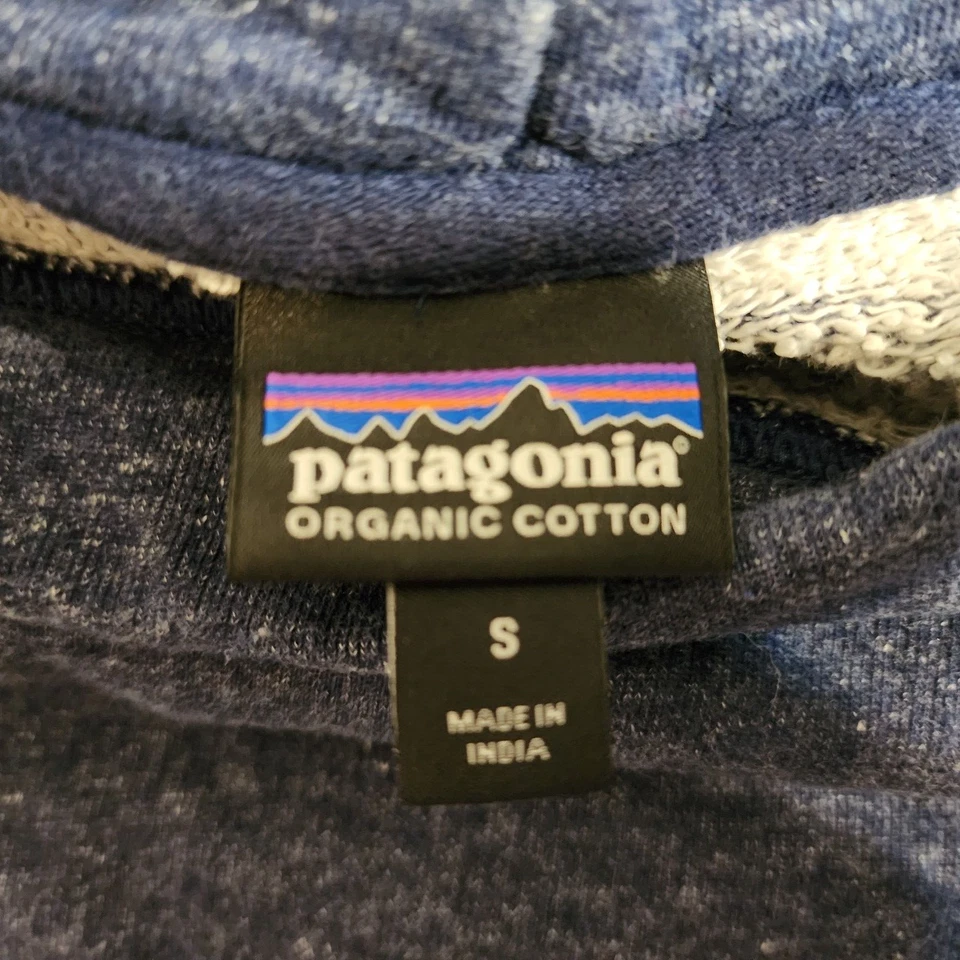 PATAGONIA Montaje Esterlina Orgánico Azul Midi Sudadera Vestido Pullover Talla Pequeña Foto 2 de 4