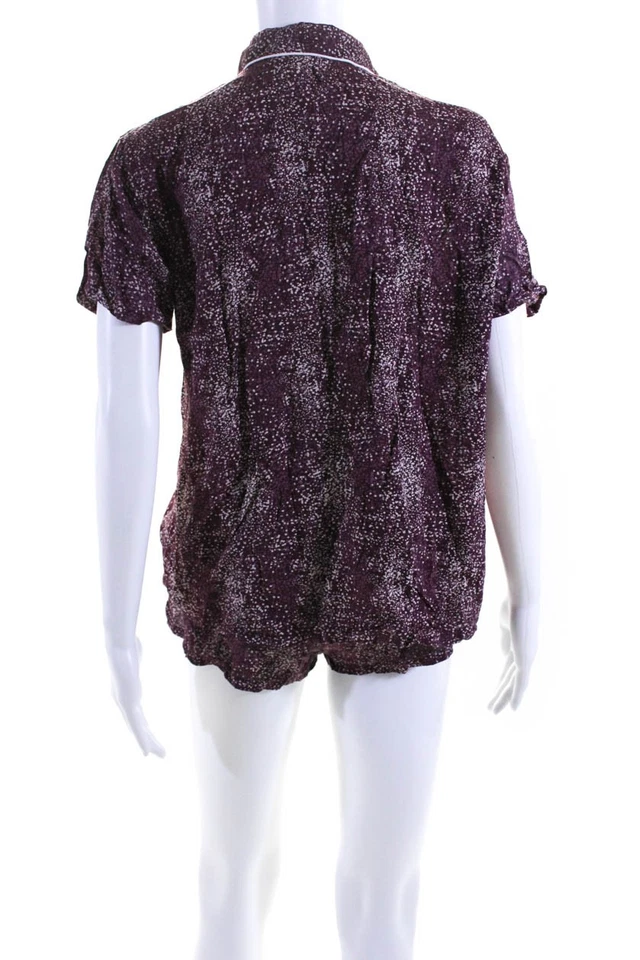 Splendid Women's Collared Short Sleeves Spotted Dot Button Up Shirt Size S Lot 2 - Image 3 of 4