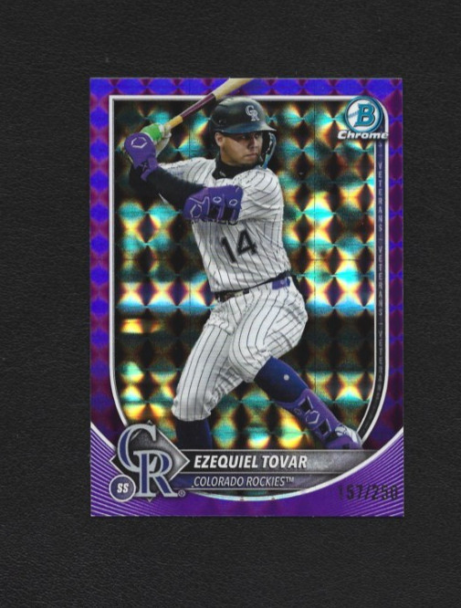 2025 Bowman Chrome Ezequiel Tovar #87 Purple Geometric Refractor 157/250