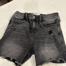 Abercrombie Kids High Rise Bike Shorts denim with distressing Sz 11/12