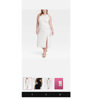 A New Day Women's Plus 1X White Black Midi Bodycon Dress Sleeveless Ruched  Split | eBay