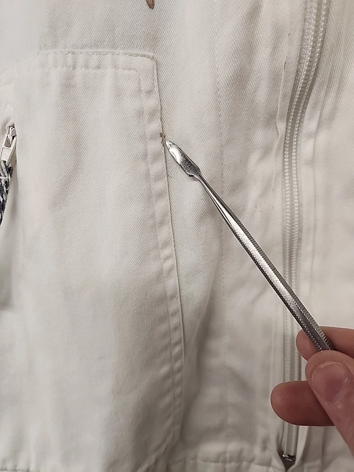 Chaqueta con capucha y cremallera para mujer Dressbarn talla XXL - blanca Foto 2 de 4