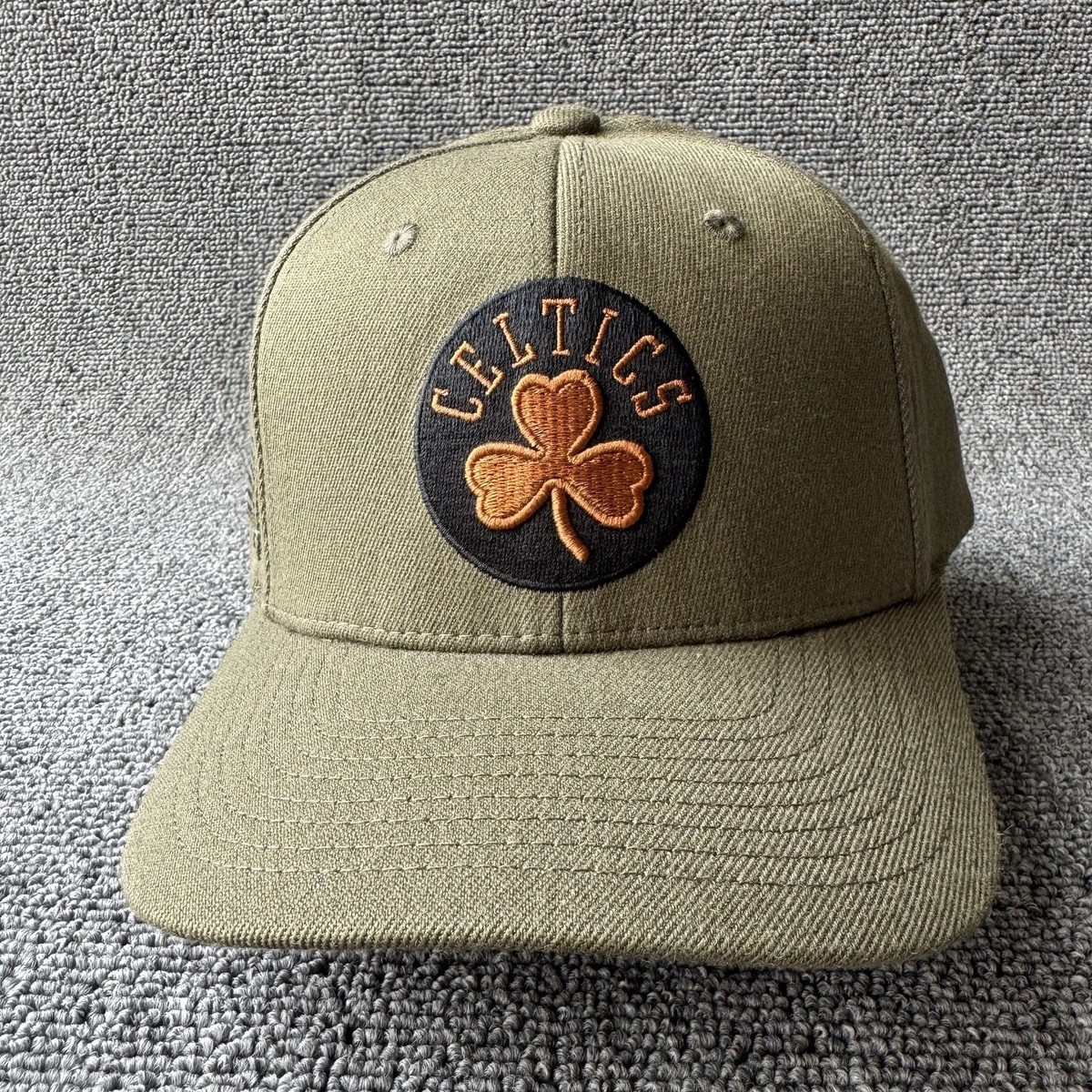 Mitchell & Ness Boston Celtics Olive Snapback Cap Hat