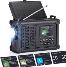DAB+/UKW Kurbelradio mit Solar, 12.000mAh, Bl...