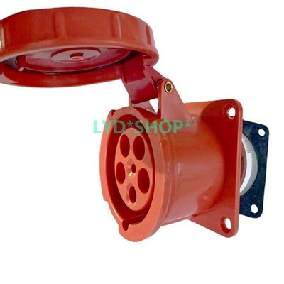 CEE335 waterproof plug straight seat 5-core 125A220V3P+N+E IP67 seat *gi