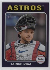 2024 Topps Heritage High Number Hot Box Chrome Purple Refractor Yainer Diaz 13kb