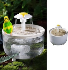 Bird Bath for Indoor Parrots - Circulating Filter Fountain Cage Small, White
