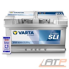 VARTA AUTOBATTERIE 12V 80Ah STARTERBATTERIE 740A F17 + 10g BATTERIE-POL-FETT