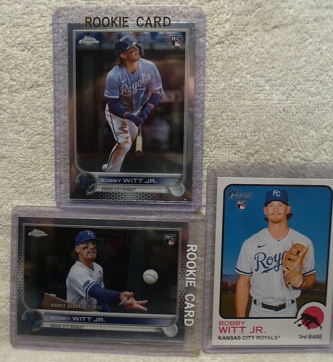 2022 Topps Chrome Update Bobby Witt Jr. Rookie #USC35 + Debut USC176 + Heritage