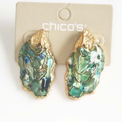 New Chicos Abalone Stud Earrings Gift Retro Women Party Vacation Travel Jewelry