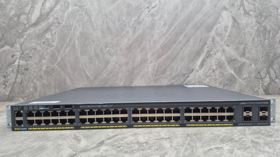 Cisco 2960-X WS-C2960X-48LPD-L V06 48-Port Gigabit PoE Managed Network Switch - Image 2 of 3