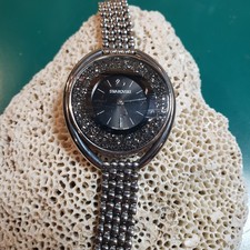 Swarovski Crystalline Women's SWISS Made Oval Watch 5181664 Black Dial 38mm