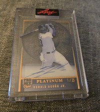 2023 Leaf Pro Set Pure - Platinum Autographs Ronald Acuña Jr. #P-RA1 Bronze...