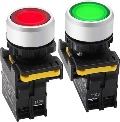 Red Green LED Light Waterproof IP65 22mm Push Button Switch 10A 600V SPST LA155