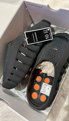 Nike Mind Men's Slide Sandals Black Knit Upper US 10 New with Box