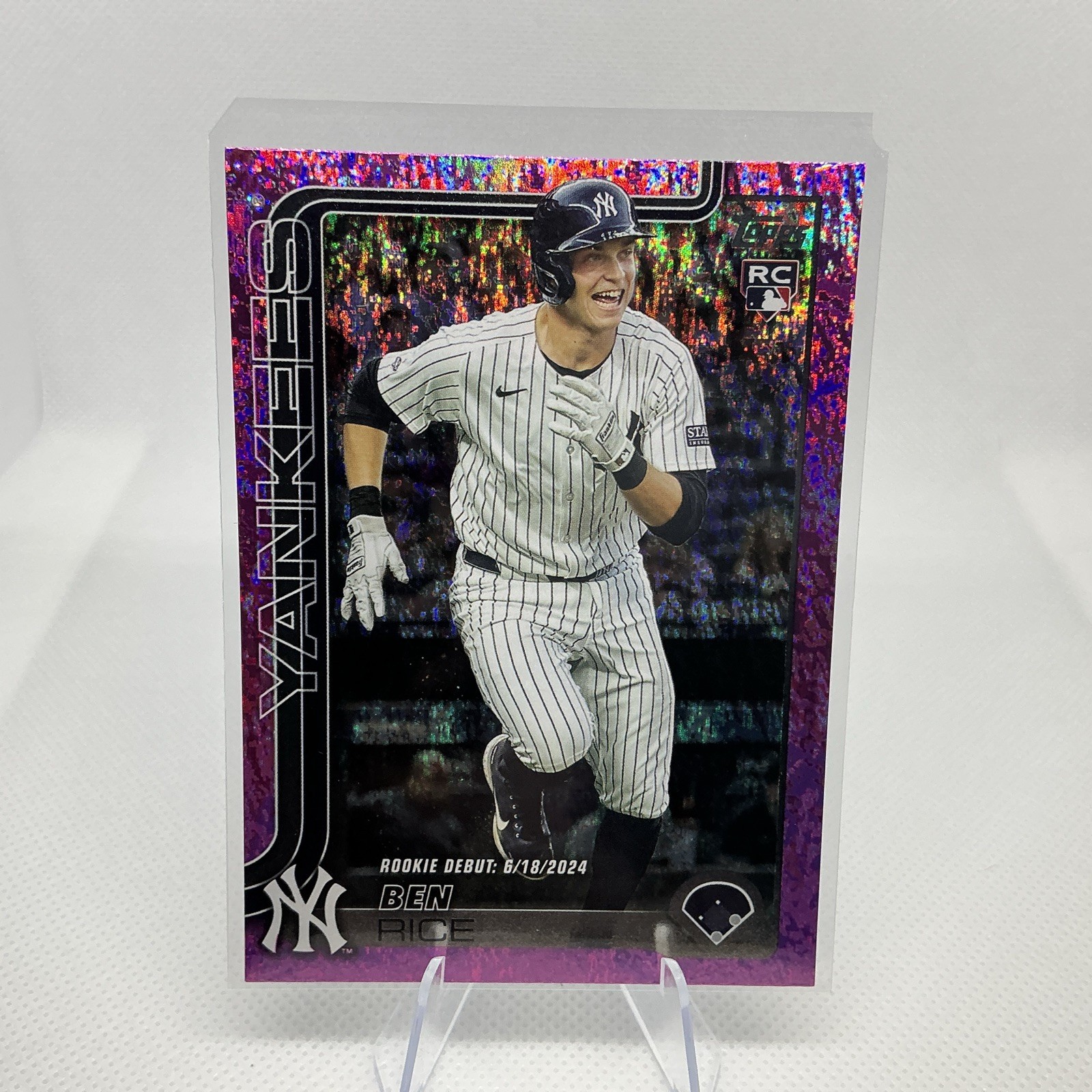 2025 Topps Update Baseball Ben Rice US25 Pink Holo Foil RC Debut