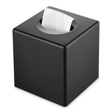 Y-in Hand Tissue Box Cover Matte Black Parlors and Office Night Stand