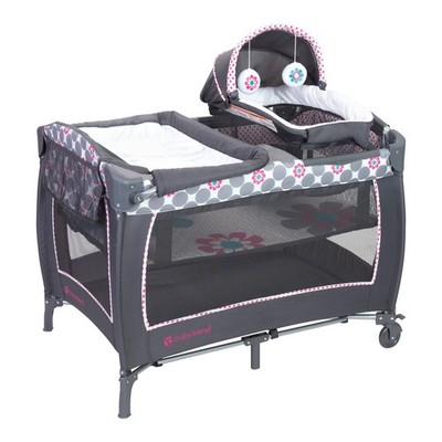 Nursery Center Playard Deluxe II Daisy Dots Baby Trend PY86B63C Snooze infant