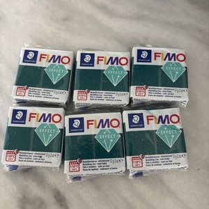 6 Packs Modeling Hardening Polymer Clay Galaxy Green 57g FIMO Effect Oven Bake