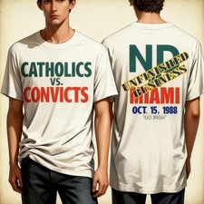NEW  Catholics Vs Convicts 1988 T-Shirt