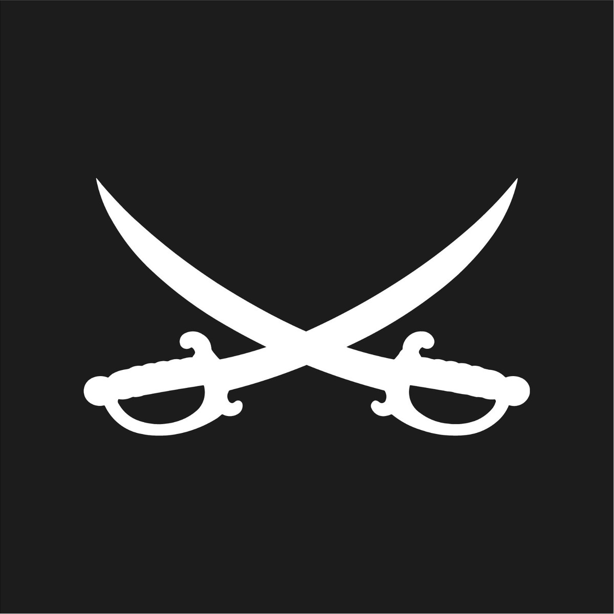 Crossed Pirate Swords Cutlass Vinyl Decal Jolly Roger Style Car
