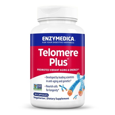 Enzymedica, Telomere Plus, Enzyme Support for 30 Count (Pack of 1), No Color 