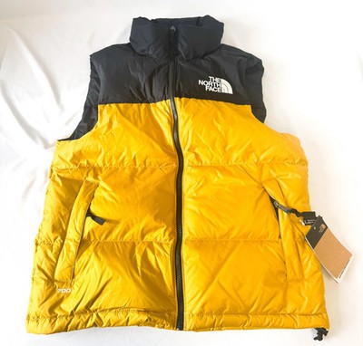 NWT The North Face 1996 Nuptse Black/Yellow Vest, Men's Sz. S