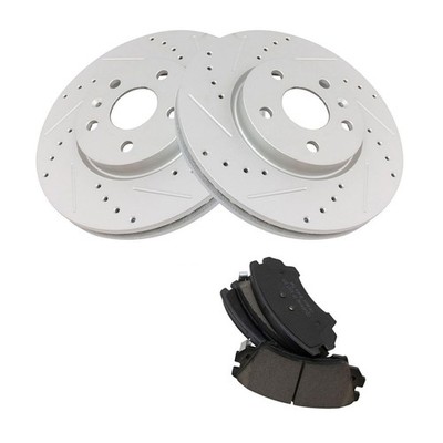 Front Ceramic Brake Pad & Performance Rotor Set Fits V6 3.6L PRT5973