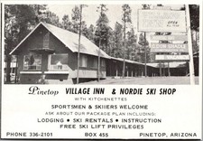 Pinetop Village Inn & Nordie Ski Shop Sportsmen & Skiiers 1968 AZ Ad TAK3-M11