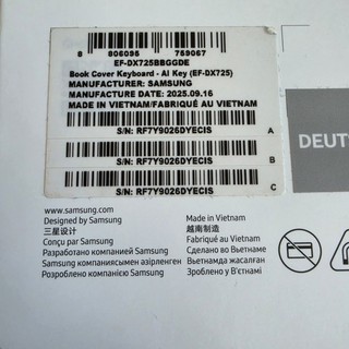 Samsung Book Cover Keyboard AI Key EF DX725BBGGDE QWERTZ DE Keine Versandkoste