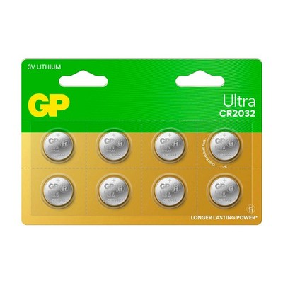 GP Knopfzellen CR2032 Lithium 3,0 V, 8 St.