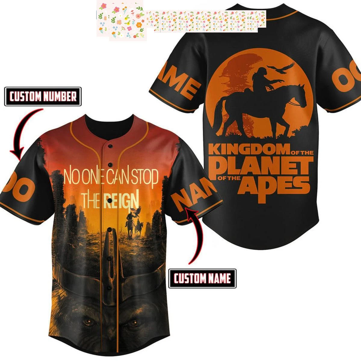 Kingdom of the Planet of the Apes Personalized Baseball Jersey