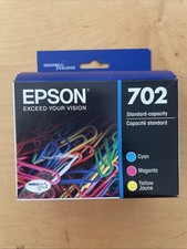 Genuine Epson 702 Ink Cartridges - Cyan/Magenta/Yellow EXP 04/2027