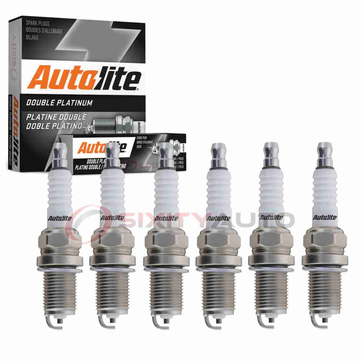 6 pc Autolite Double Platinum Spark Plugs for 2003-2008 Hyundai Tiburon 2.7L ll