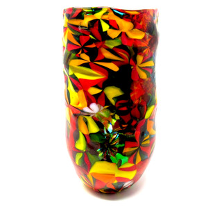 RARE! Murano Ballarin Art Glass Millefiori Murrine Freeform Cylinder Vase Superb