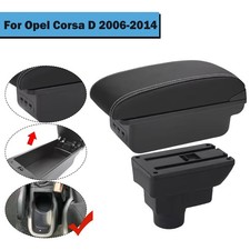 Auto Armlehne Mittelarmlehne Kunstleder mit Staufach Für Opel Corsa D 2006-2014☺