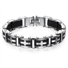 Men's Stainless Steel Cross Bracelet