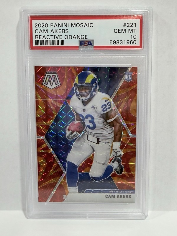 Panini 2020 Mosaic Rookies Cam Akers RC Reactive Orange Prizm #221 PSA 10